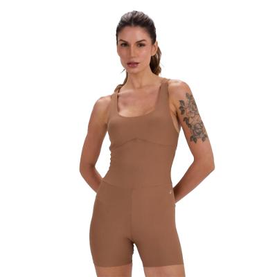 Macacão Curto Feminino de Treino Mocha Domyos By Rachel Apollonio