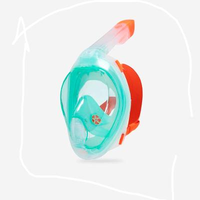 Máscara Mergulho com Máscara Easybreath Válvula Acústica Decathlon