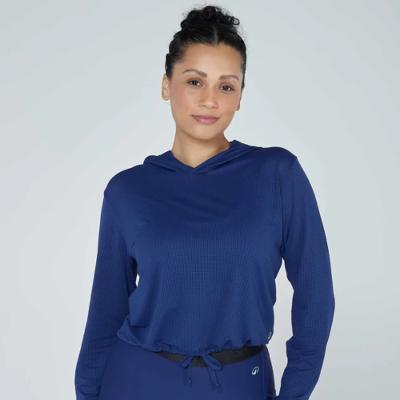 Jaqueta Feminina de Treino Capuz 500 Domyos Azul