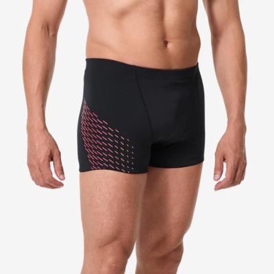 Sunga Boxer de Natação Masculina Fiti 500 Estampado Nabaiji Preto