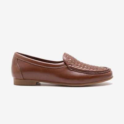 Mocassim Feminino Flora Couro Marrom