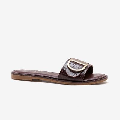 Rasteira Lunna Feminina Couro Pinhao