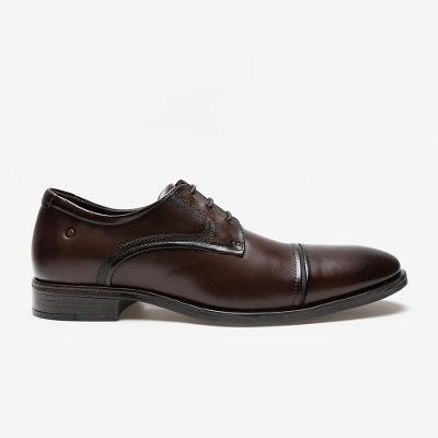 Sapato de Couro Smart Comfort Madison Hi-Soft 32 Marrom Cadarço