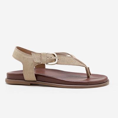 Sandália Feminina Zoe Couro Bege
