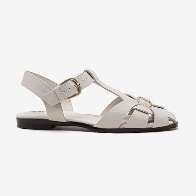 Sandália Feminina Luiza Couro Off White