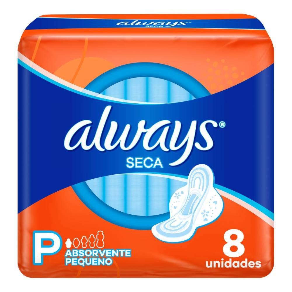Absorvente Always Tamanho P Seca Com Abas 8 Unidades - 1