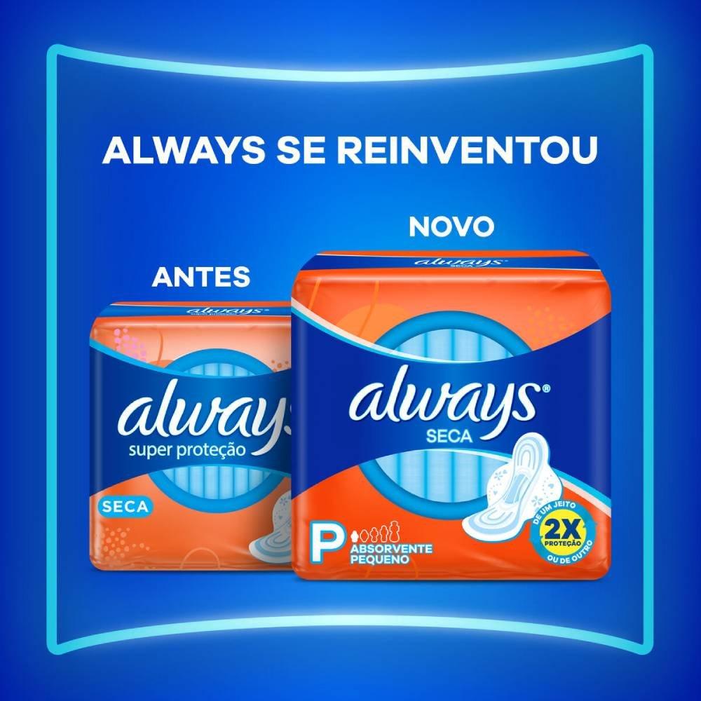 Absorvente Always Tamanho P Seca Com Abas 8 Unidades - 2