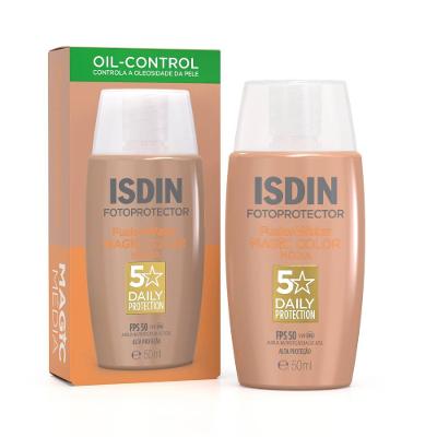 Protetor Solar Facial Isdin Fusion Water Magic Color Fps50 Cor Média 50ml