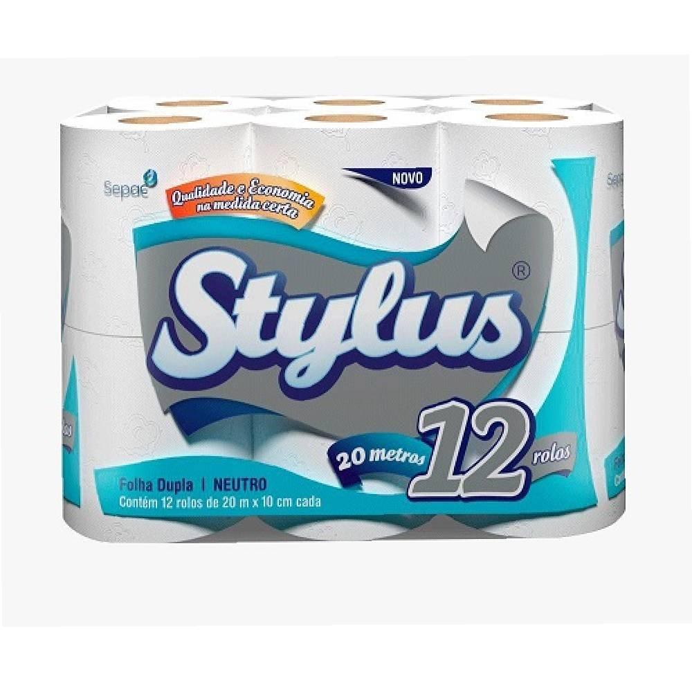 Papel Higienico Stylus Folha Dupla 20m Com 12 Rolos - 1