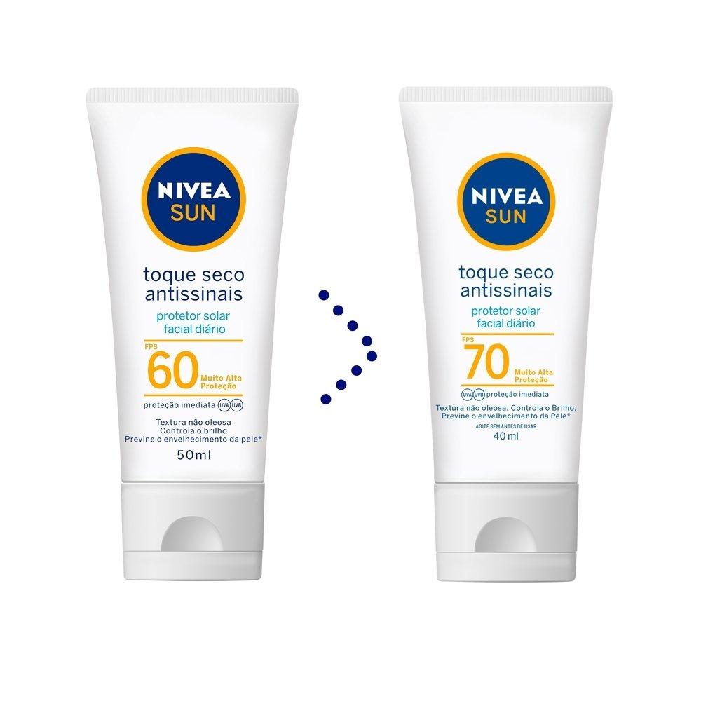 Protetor Solar Facial Nivea Sun Toque Seco Antissinais Fps70 40ml - 2