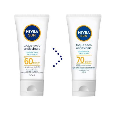 Protetor Solar Facial Nivea Sun Toque Seco Antissinais Fps70 40ml