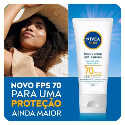 Protetor Solar Facial Nivea Sun Toque Seco Antissinais Fps70 40ml