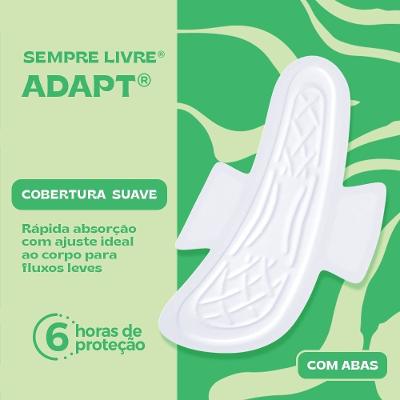 Absorvente Sempre Livre Adapt Suave Com Abas 32 Unidades