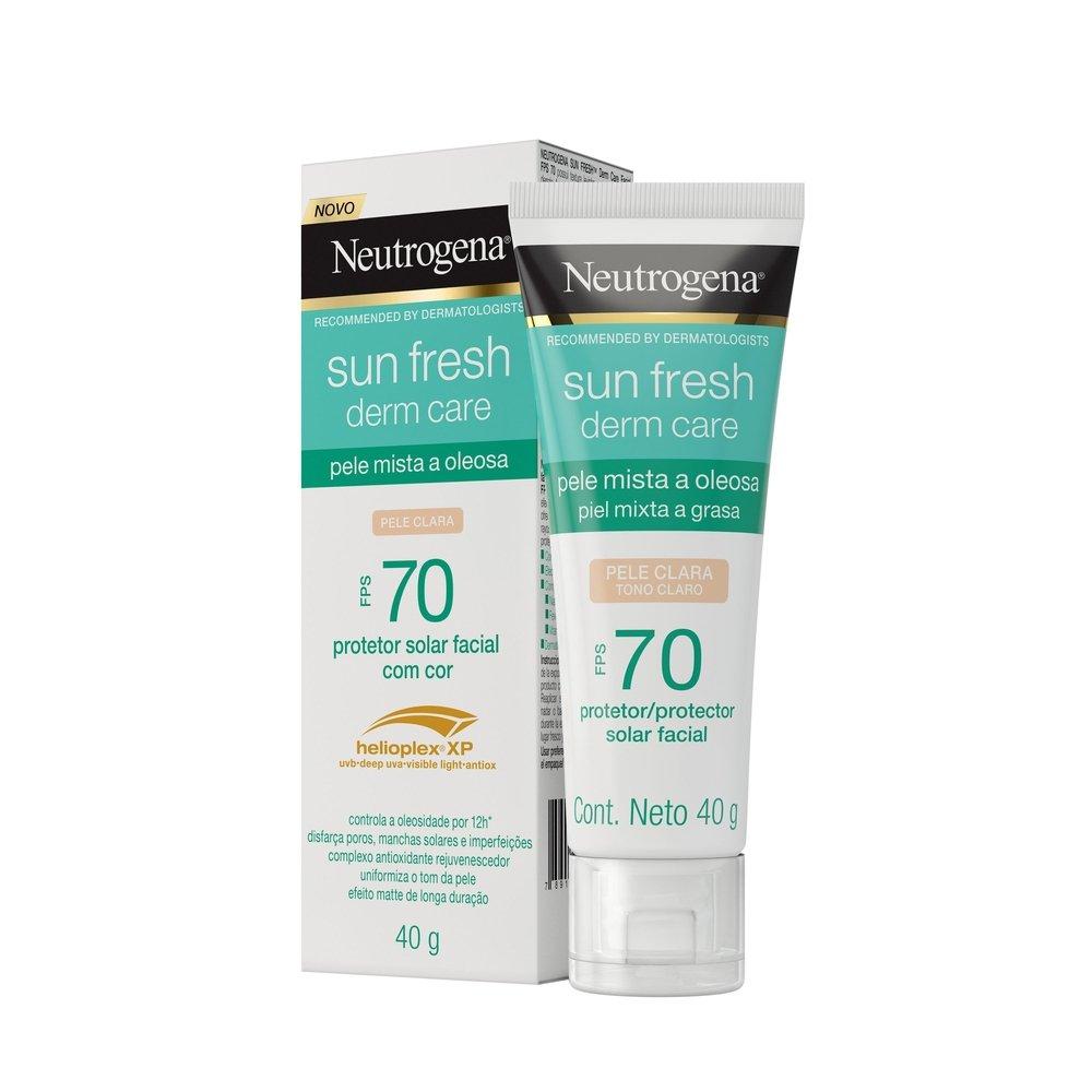 Protetor Solar Facial Neutrogena Sun Fresh Derm Care Pele Clara Fps 70 40g - 5