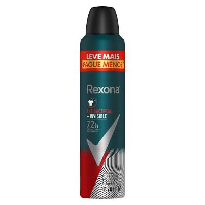 Desodorante Antitranspirante Aerosol Rexona Men Antibacterial Invisible 250ml