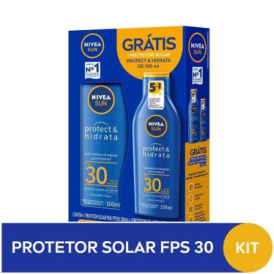 Kit Protetor Solar Nivea Protect Fps30 200ml Grátis Protetor Solar Nivea Fps30 100ml