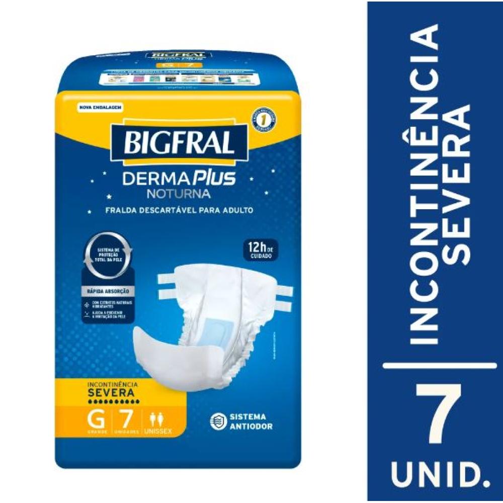 Fralda Adulto Bigfral Dermaplus Noturna Grande Com 7 Unidades - 2
