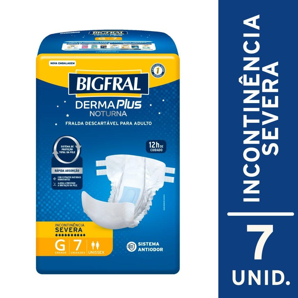 Fralda Adulto Bigfral Dermaplus Noturna Grande Com 7 Unidades - 1