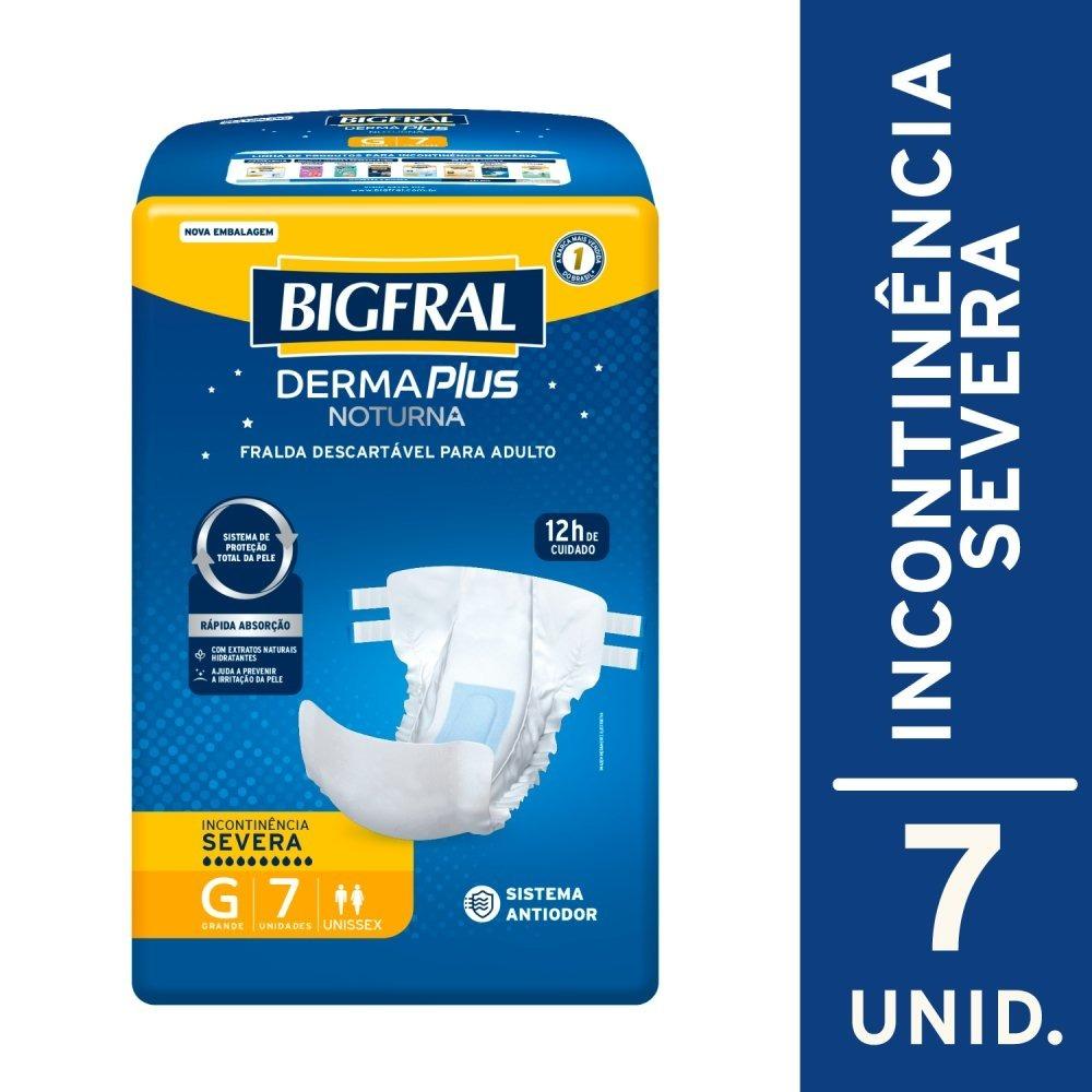 Fralda Adulto Bigfral Dermaplus Noturna Grande Com 7 Unidades - 3