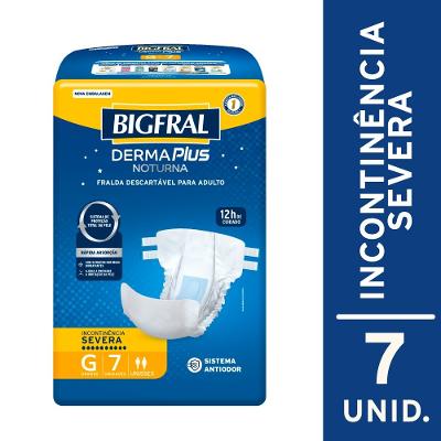 Fralda Adulto Bigfral Dermaplus Noturna Grande Com 7 Unidades