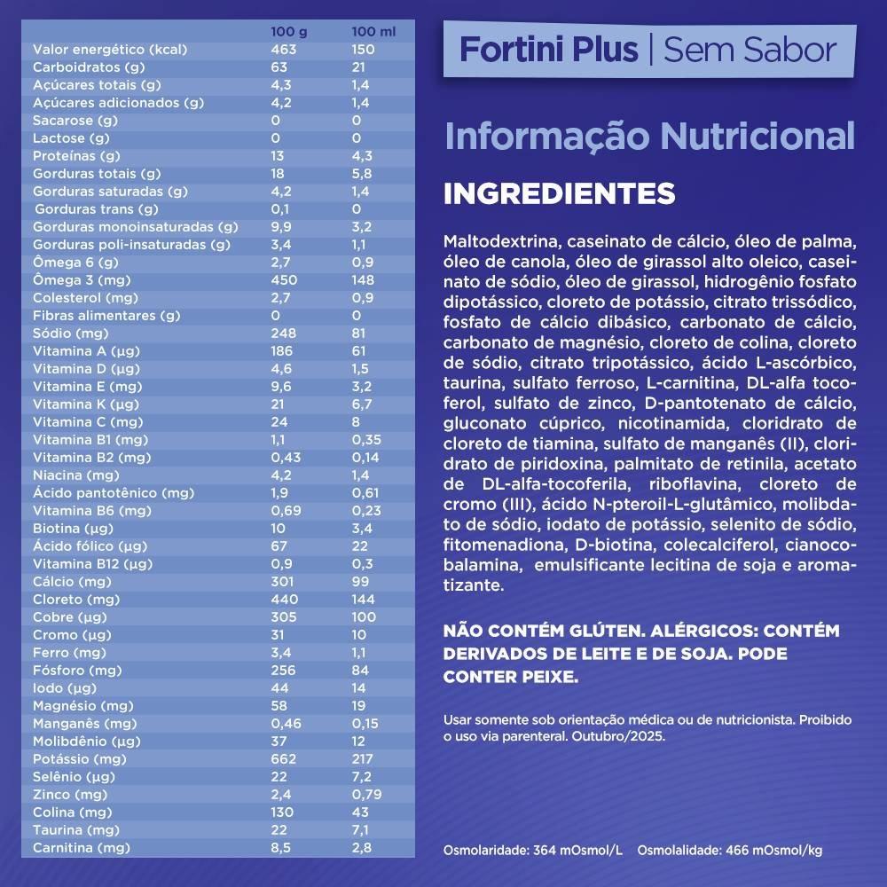 Suplemento Infantil Fortini Plus Sem Sabor 400g - 7