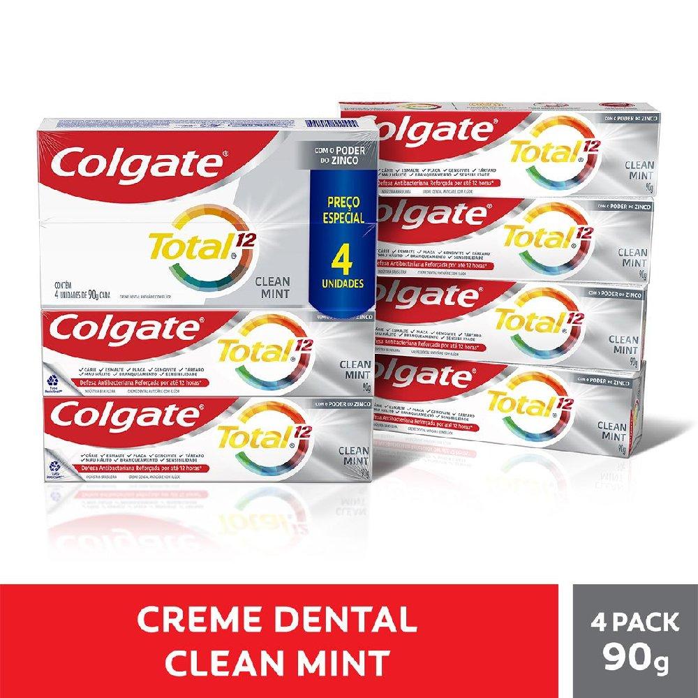 Kit Creme Dental Colgate Total 12 Clean Mint 90g Com 4 Unidades - 5