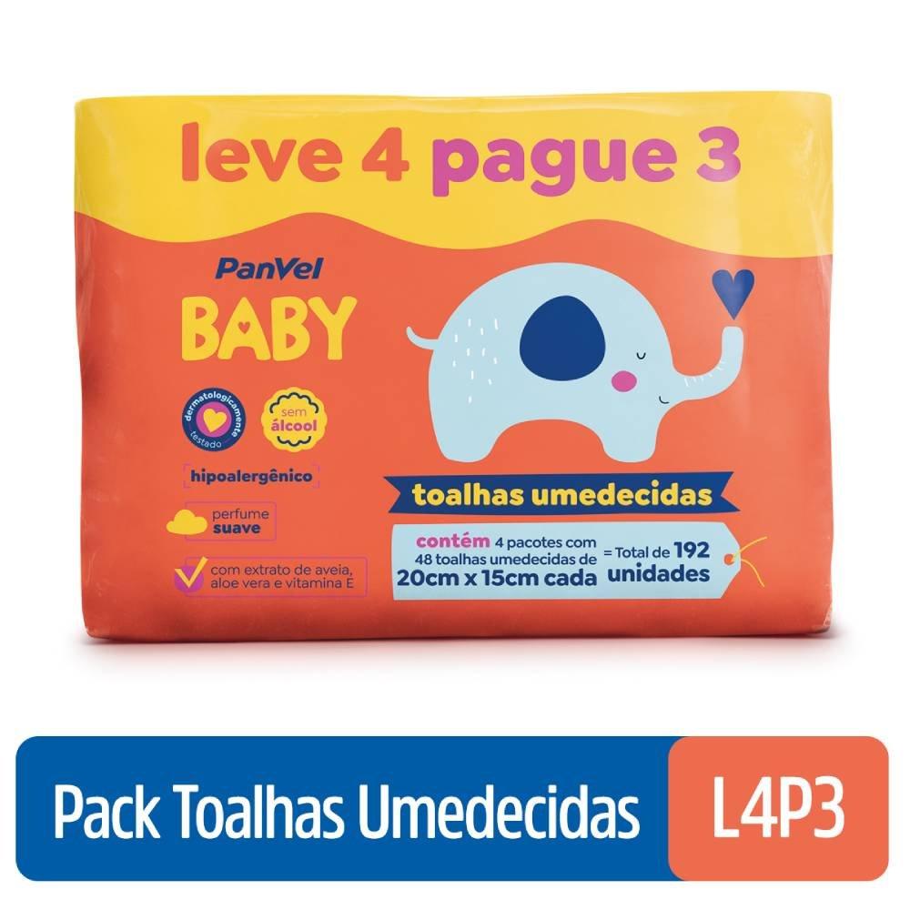 Lenços Umedecidos Panvel Baby Leve 4 Pague 3 - 48 Unidades Cada - 1