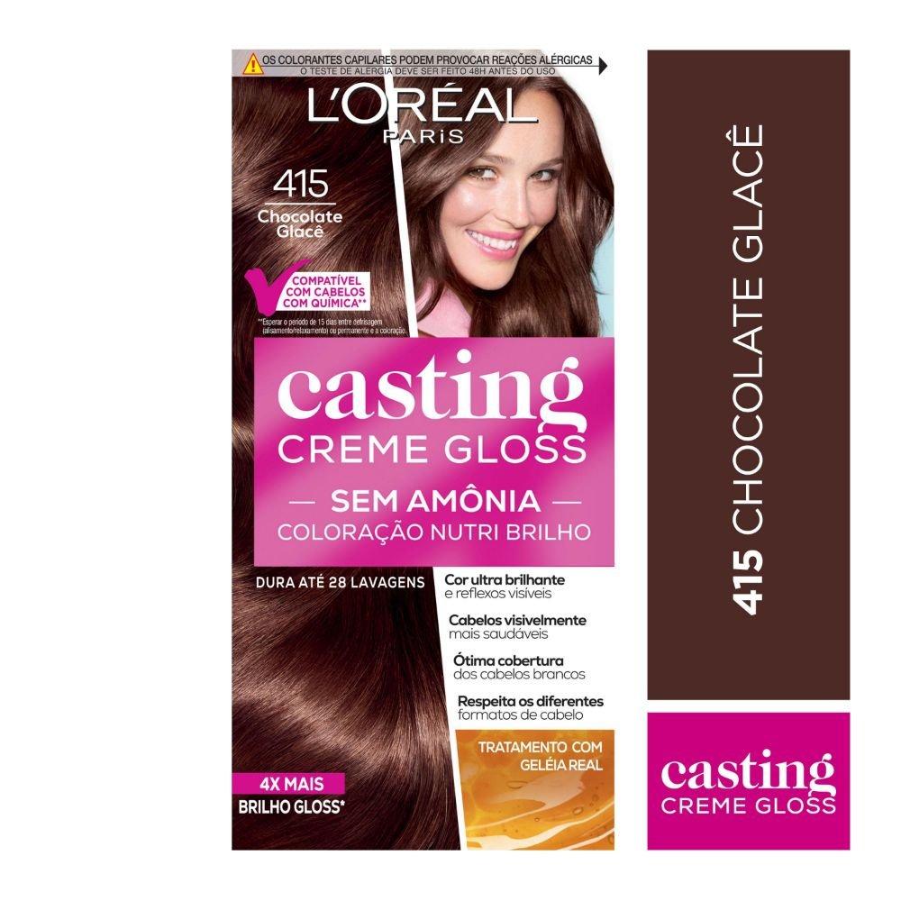 Tinta De Cabelo Casting Creme Gloss De L’oréal Paris 415 Chocolate Glacê 246g - 1