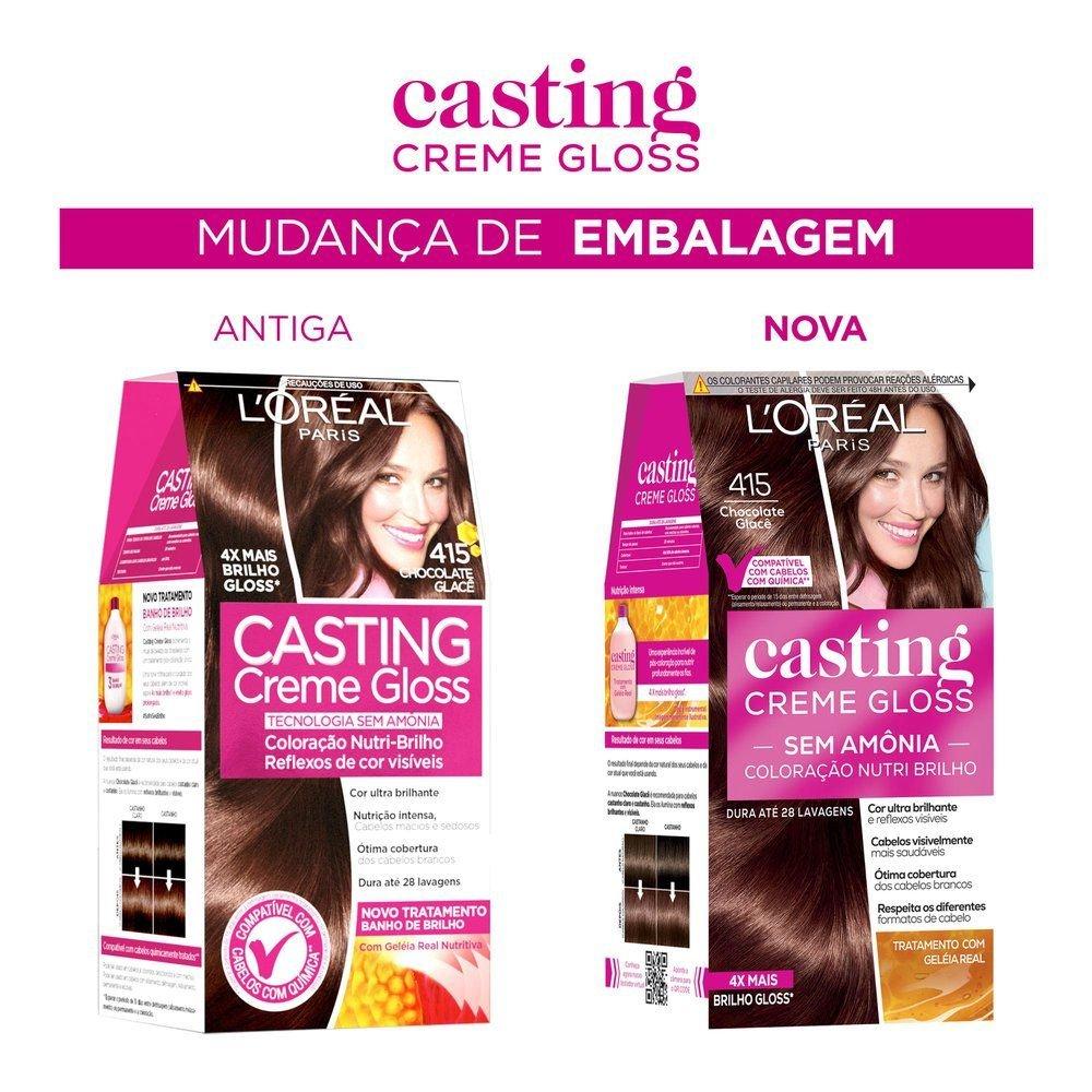 Tinta De Cabelo Casting Creme Gloss De L’oréal Paris 415 Chocolate Glacê 246g - 3