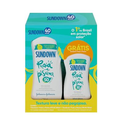 Kit Protetor Solar Sundown Praia E Piscina Fps50 200ml Ganhe Protetor Solar Sundown Fps50 100ml