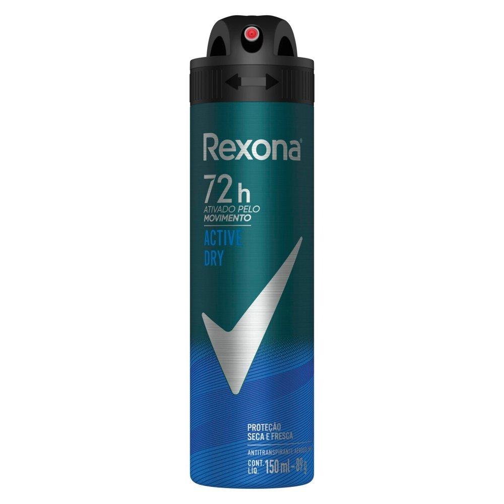 Desodorante Antitranspirante Aerosol Masculino Rexona Active Dry 72 Horas 150ml - 2