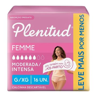 Roupa Íntima Feminina Plenitud Femme G/xg Leve 16 Pague Com 15 Unidades