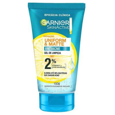 Gel De Limpeza Antiacne Garnier Uniform & Matte 150g
