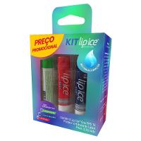 Kit Lip Ice One Hidratante Labial Fps15 Maçã Verde + Morango + Coco E Baunilha 3,5g Cada - 1