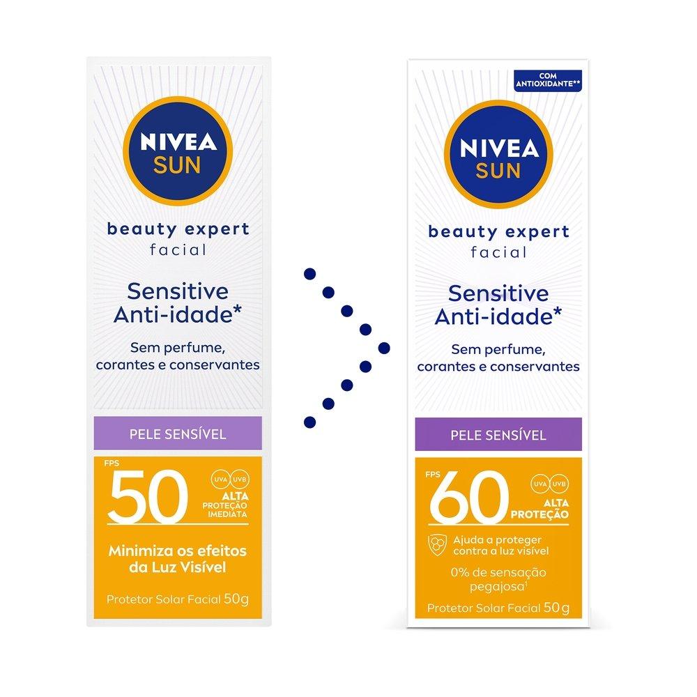 Protetor Solar Facial Nivea Beauty Expert Sensitive Anti-idade Fps 50 50g - 2
