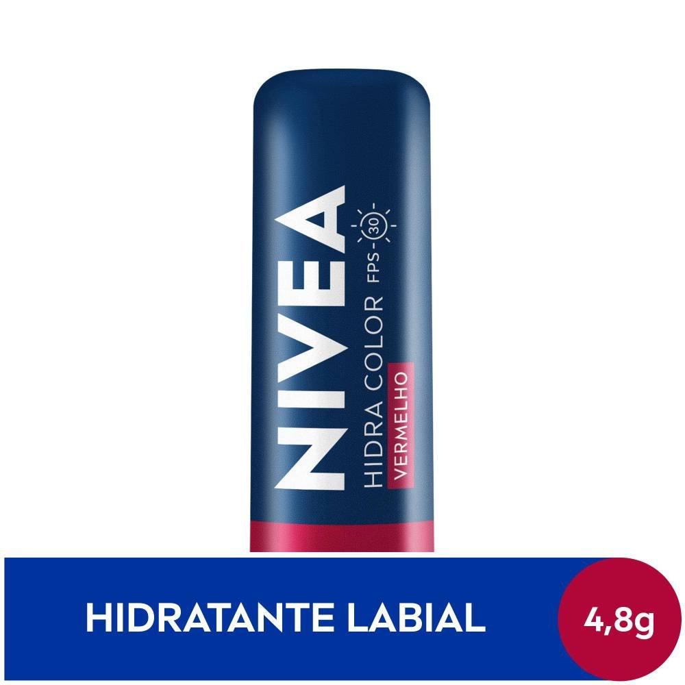 Hidratante Labial Nivea Hidra Color Vermelho Fps30 4,8g - 1