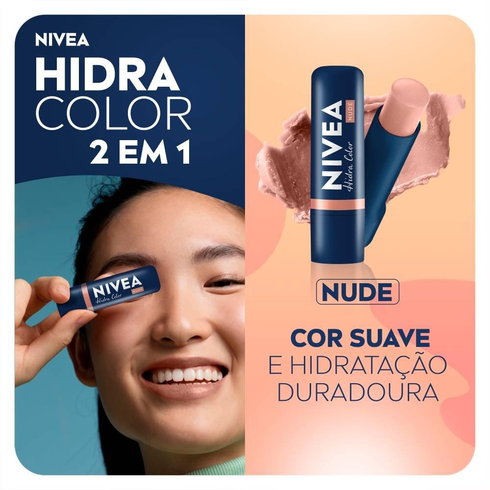 Hidratante Labial Nivea Hidra Color 2 Em 1 Nude 4,8g - 3
