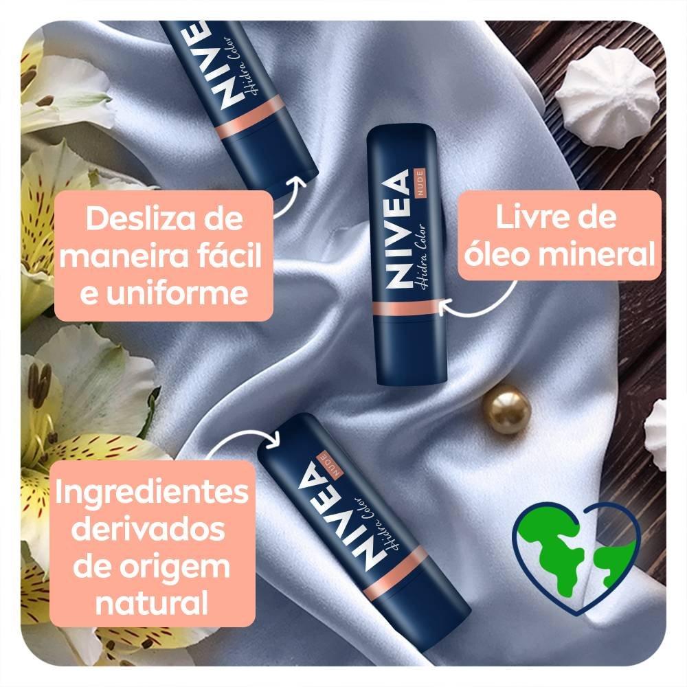 Hidratante Labial Nivea Hidra Color 2 Em 1 Nude 4,8g - 4