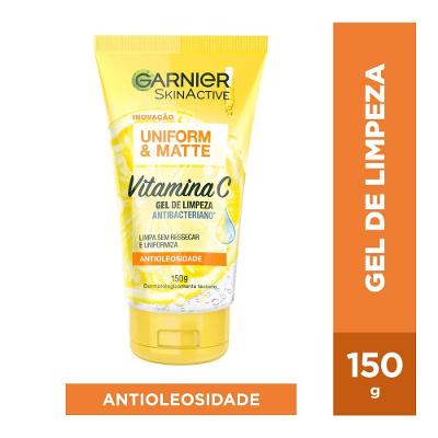 Gel De Limpeza Facial Antibacteriano Garnier Uniform Matte Vitamina C 150ml