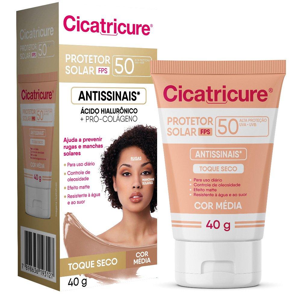Protetor Solar Facial Antissinais Cicatricure Fps50 Cor Clara 40g - 1