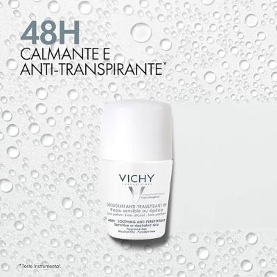 Desodorante Antitranspirante Roll-on Vichy Deo 48h Para Pele Sensível Sem Perfume 50ml