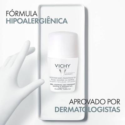 Desodorante Antitranspirante Roll-on Vichy Deo 48h Para Pele Sensível Sem Perfume 50ml