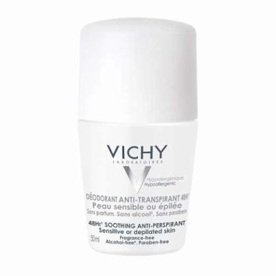 Desodorante Antitranspirante Roll-on Vichy Deo 48h Para Pele Sensível Sem Perfume 50ml