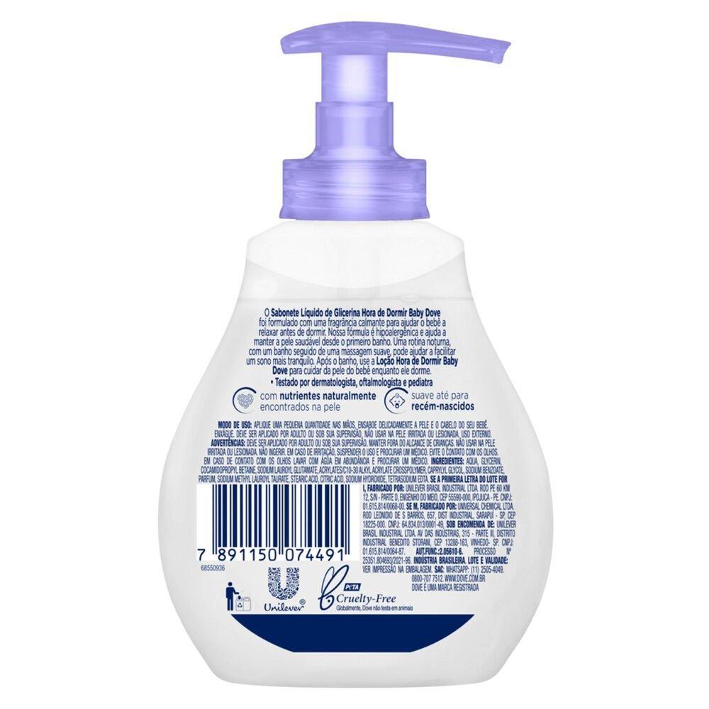 Sabonete Líquido De Glicerina Hidratação Relaxante Dove Baby Hora De Dormir Frasco 200ml - 3