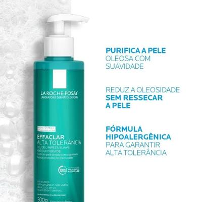 Gel De Limpeza Facial La Roche-posay Effaclar Alta Tolerância Para Pele Oleosa 300g 
