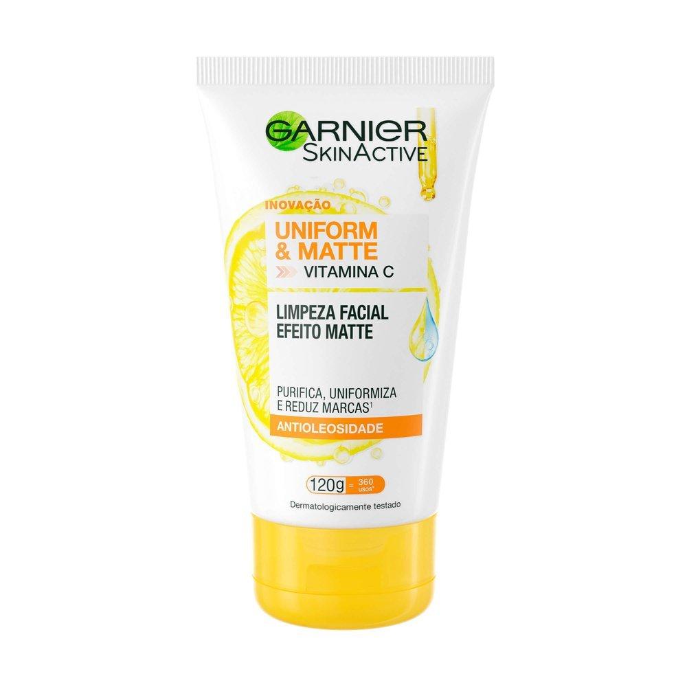 Gel De Limpeza Facial Garnier Uniform & Matte Vitamina C Antioleosidade 120g - 1