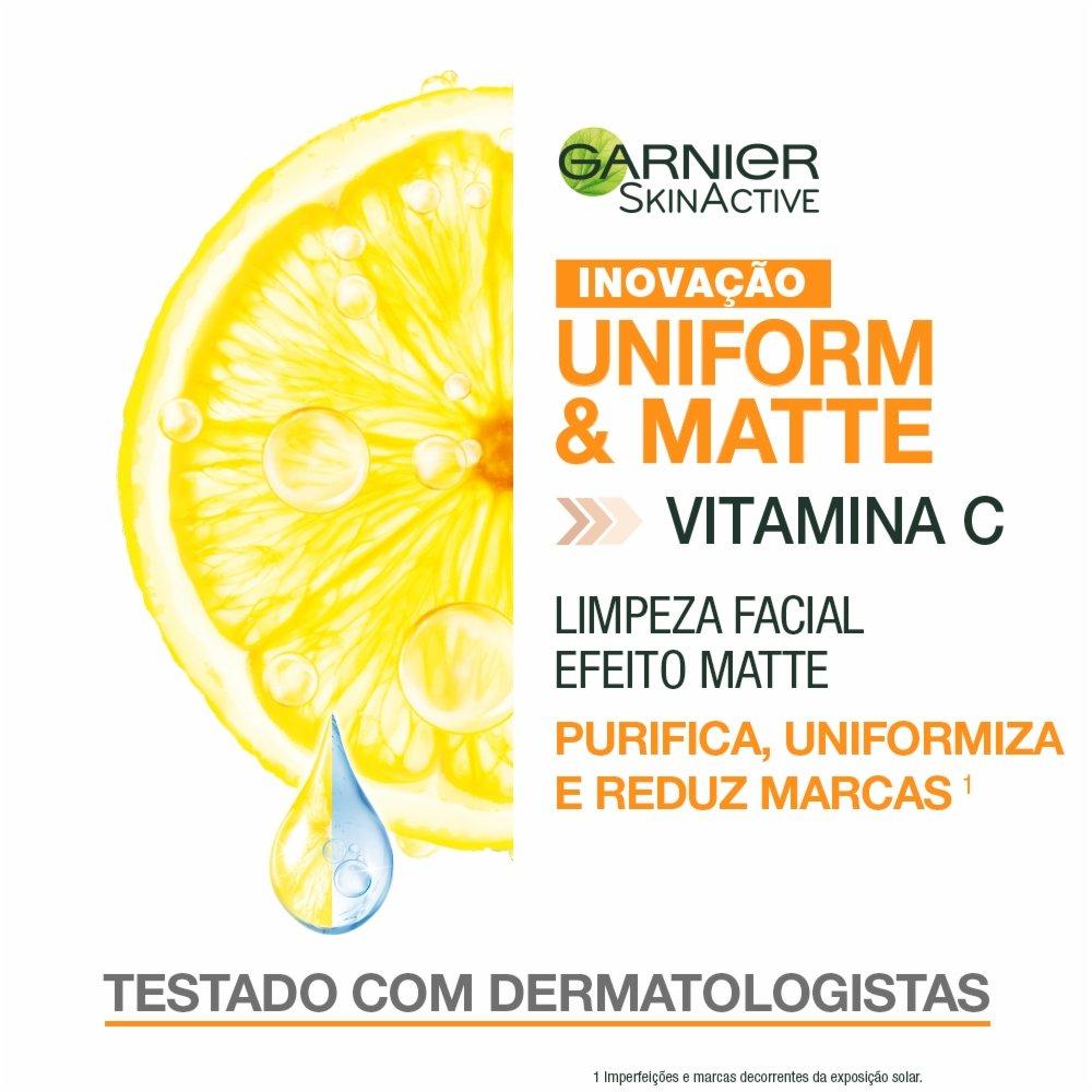 Gel De Limpeza Facial Garnier Uniform & Matte Vitamina C Antioleosidade 120g - 4