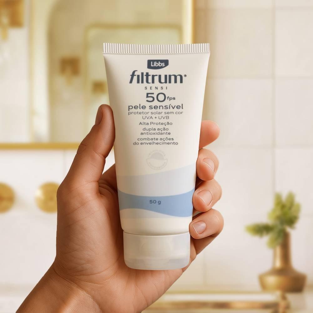 Protetor Solar Facial Pele Sensível Fps50 Libbs Filtrum Sensi 50g - 6