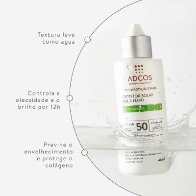 Protetor Solar Facial Adcos Aqua Fluid Antioleosidade Fps 50 Peach 40ml