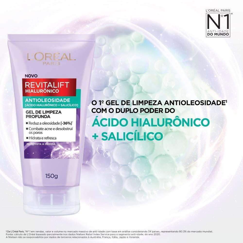 Gel De Limpeza Antioleosidade L’oréal Paris Revitalift Hialurônico 150g - 3